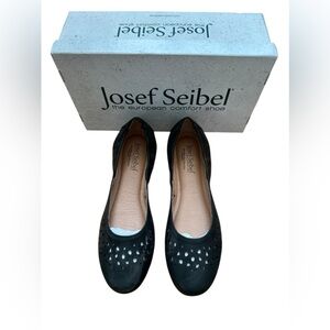 Josef Seibel Pippa 29 Ballet Flat Black Nesty Oil Size 39.